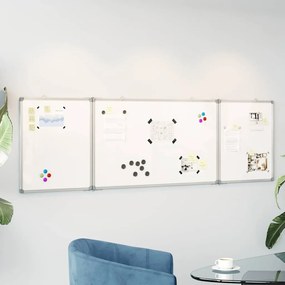 Quadro branco magnético dobrável 160x60x1,7 cm alumínio