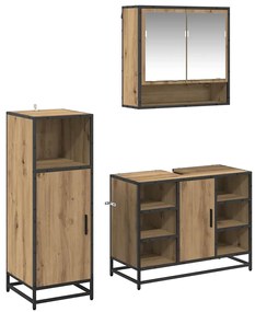 vidaXL Conjunto de Móveis para Banheiro 3 pcs Carvalho Artesanal