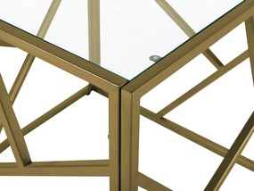 Mesa de apoio dourada com tampo de vidro ORLAND Beliani