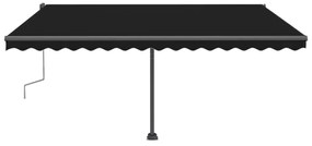 Toldo retrátil manual com LED 400x300 cm antracite