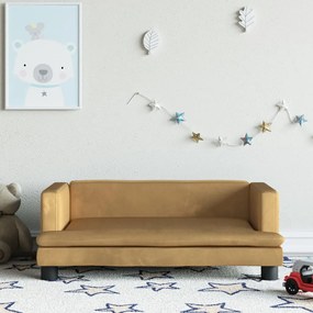 3196310 vidaXL Sofá infantil 80x45x30 cm veludo castanho