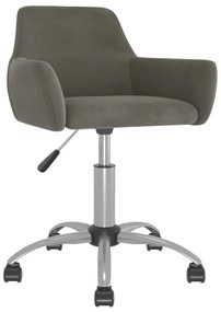 vidaXL Cadeira de jantar giratória veludo cinzento-escuro