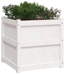 Vaso/floreira de jardim 60x60x60 cm madeira pinho maciça branco
