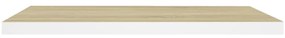 Prateleira parede suspensa 80x23,5x3,8 cm MDF carvalho e branco
