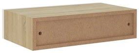 Prateleiras parede + gavetas 2pcs MDF 40x23,5x10cm carv./branco