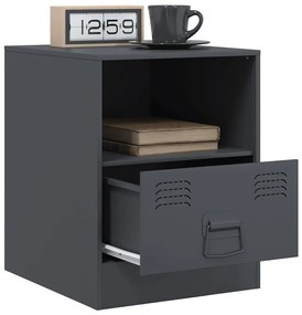 Mesa de cabeceira 34,5x39x44 cm aço antracite