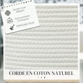 Cesto de roupa suja de 36 L, cesto de roupa suja em algodão com alças dobráveis, 38 x 45 cm, branco creme