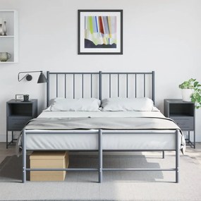 vidaXL Mesas de cabeceira 2 pcs 36x39x60,5 cm aço antracite