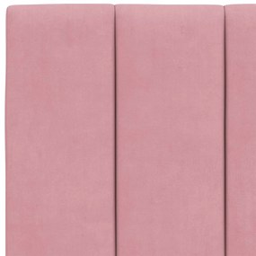 Cama com colchão 140x190 cm veludo rosa