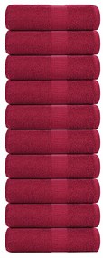 vidaXL Toalhas de bidé 10 pcs FROGN 30x50 cm 100% algodão bordô