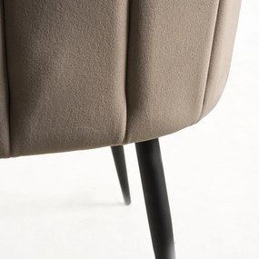 Conjunto de 2 Cadeiras Hawa em Veludo Bege Acastanhado - Design Modern