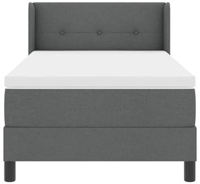 Cama Box com colchão cinza escuro 90x190 cm, em tecido.