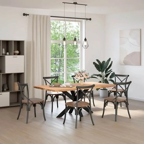 Pé de mesa de jantar em formato de aranha, preto, 120x68x(72-73) cm, a