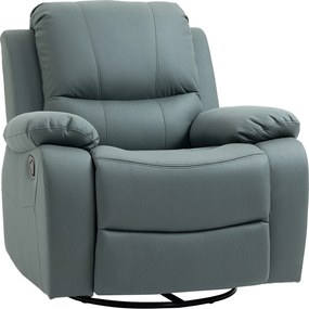 HOMCOM Poltrona de relax com ajuste de inclinação até 135° giratória 360 graus 93 cm x 100 cm x 98 cm estrutura em aço Verde | Aosom Portugal