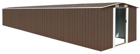 vidaXL Abrigo de jardim 257x779x181 cm aço galvanizado castanho