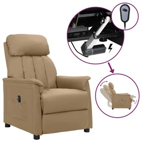 vidaXL Poltrona reclinável elétrica couro artificial cor cappuccino