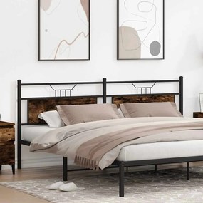 Cabeceira de cama 193 cm derivados madeira/aço carvalho fumado