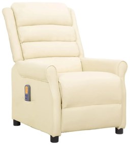 vidaXL Cadeira de massagens couro artificial cor creme