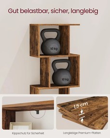 Estante com seis prateleiras abertas 24 x 40 x 191 cm Castanho vintage
