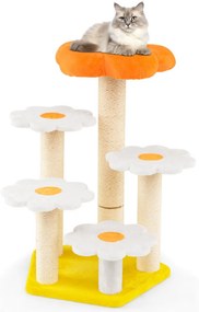 Torre para gatos adultos, árvore de escalada multinível com assento acolchoado bege