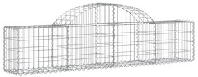 Cestos gabião arqueados 6 pcs 200x30x40/60 cm ferro galvanizado