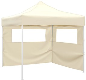 Tenda dobrável com 2 paredes 3x3 m creme
