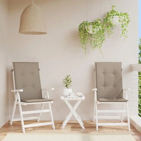 Almofadões cadeiras altas jardim 2 pcs tecido cinza-acastanhado
