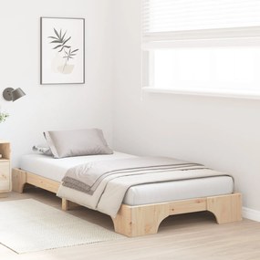 Estrutura de Cama Natural Madeira de Pinho 90 x 200 cm Durável