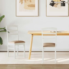 vidaXL Cadeira de jantar 2 pcs Branco e marrom