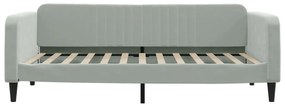Sofá-cama com colchão 100x200 cm veludo cinzento-claro