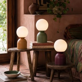 Candeeiro de Mesa Hotel Chic Laranja com Vidro Opalino - Pallon Trend