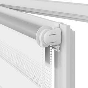 Estore de rolo 120 x 230 cm, linhas de zebra / Branco