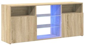 Móvel de TV com luzes LED 120x30x50 cm carvalho sonoma