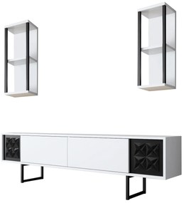 Unidade TV Black Line – Branco/Preto – 180 cm x 30 cm x 48 cm