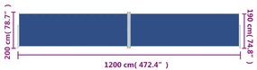 Toldo lateral retrátil 200x1200 cm azul