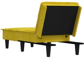 Chaise longue veludo amarelo