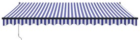 Toldo retrátil automático 4,5x3 m azul e branco