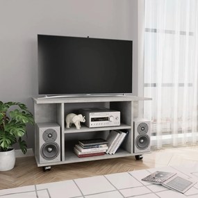 vidaXL Móvel de TV com rodas 80x40x45cm deriv.madeira cinzento cimento