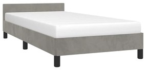 Estrutura de cama sem colchão 100x200 cm veludo cinzento-claro