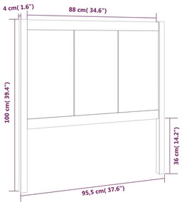 Cabeceira de cama 95,5x4x100 cm pinho maciço castanho mel