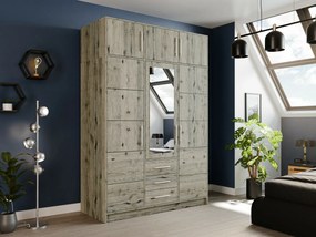 Roupeiro Dortivu 153, Carvalho wellington, 245x147x58cm, 156.4 kg, Portas para roupeiro: Com dobradiças