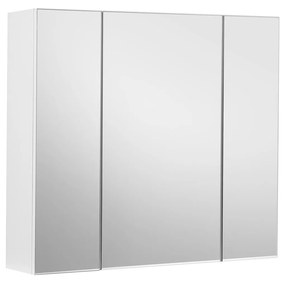 Armário de parede com espelho de três portas para banheiro moderno | VASAGLE | 60 x 15 x 55 cm | branco | BBK22WT.