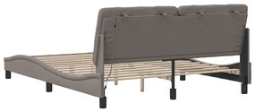 Estrutura de cama com LED sem colchão 160x200 cm tecido