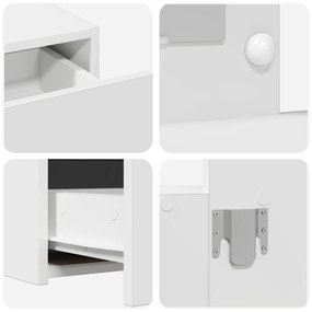 Mesa de Maquilhagem Suspensa com Luzes LED Brancas