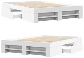 Estrutura de cama 140x200 cm derivados de madeira branco
