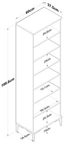 Hall Stand EA116 – Walnut White – 60x198,6x37,5 cm