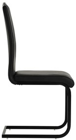 Cadeiras de jantar cantilever 6 pcs couro artificial preto