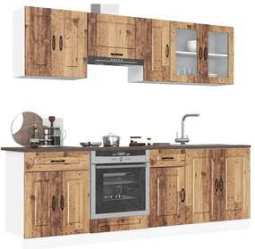vidaXL 8 peças armário de cozinha conjunto Kalmar madeira velha