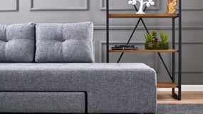 Sofá-Cama de Canto Manama – Cinza – 280x85x206 cm
