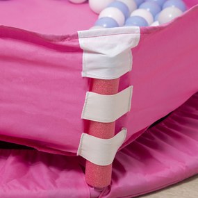 ZONEKIZ Trampolim Infantil 3 em 1 Trampolim para Crianças de 1-6 Anos com Corrimão Amovível Mini Trampolim para Interior Ø96x74cm Rosa